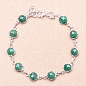 Smaragd indický (upravený) náramek stříbro Ag 925 36900 - 18 - 20,5 cm, 7,1 g