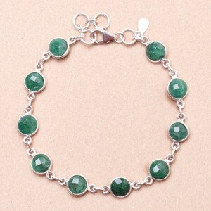 Smaragd indický (upravený) náramek stříbro Ag 925 36895 - 18 - 20,5 cm, 7,1 g