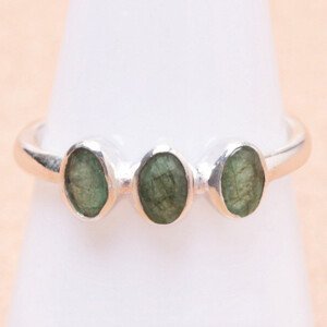 Smaragd indický - upravený prsten stříbro Ag 925 36940 - 55 mm (US 7,5), 2 g