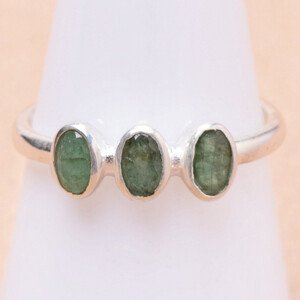 Smaragd indický - upravený prsten stříbro Ag 925 36935 - 56 mm (US 7,5), 1,9 g