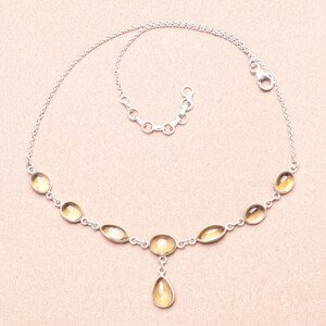Topaz lemon náhrdelník stříbro Ag 925 25312 - 41 - 46 cm, 8,3 g