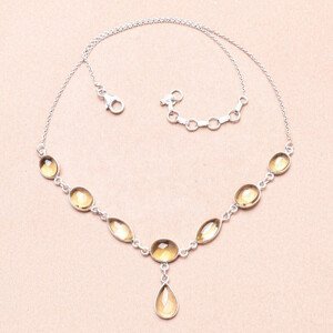 Topaz lemon náhrdelník stříbro Ag 925 25317 - 42 - 46 cm, 8,1 g