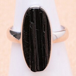 Turmalín skoryl prsten stříbro Ag 925 LOT23 - 53 mm (US 6,5), 5,3 g