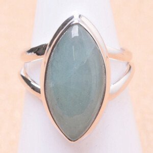 Akvamarín prsten stříbro Ag 925 LOT13 - 51 mm (US 5,5), 5 g