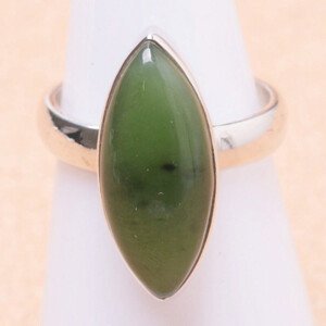 Jadeit nefrit prsten stříbro Ag 925 LOT8 - 53 mm (US 6,5), 5,3 g