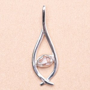 Herkimer diamant design přívěsek stříbro Ag 925 LOT4 - 4,4 cm, 3,2 g