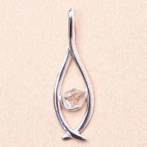 Herkimer diamant design přívěsek stříbro Ag 925 LOT10 - 4,4 cm, 3,1 g