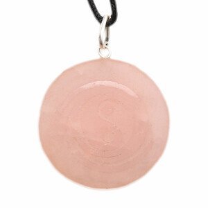 Růženín přívěsek kruh se symbolem Jin Jang - cca 2,5 až 3,5 cm