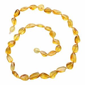 Jantar citronový náhrdelník plochý - délka cca 45 cm