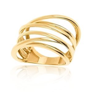 Luxusní dámský prsten ze žlutého zlata PR0639F + DÁREK ZDARMA