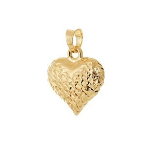 Přívěšek srdce ze žlutého zlata ZZ1101F + dárek zdarma