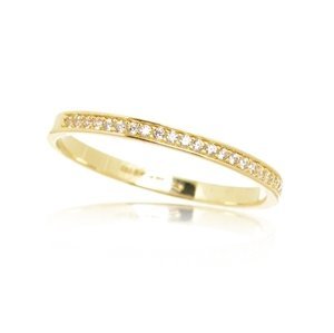 Dámský prsten ze žlutého zlata s čirými zirkony PR0655F + DÁREK ZDARMA