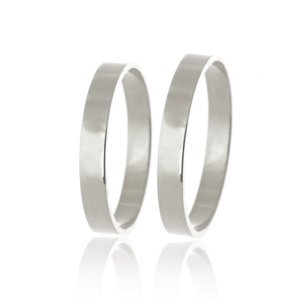 Snubní prsteny z bílého zlata rovné hladké SNUB0140B + DÁREK ZDARMA