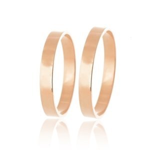 Snubní prsteny z růžového zlata rovné hladké SNUB0140R + DÁREK ZDARMA