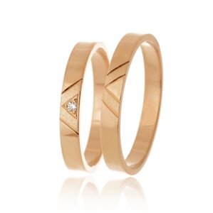 Snubní prsteny z růžového zlata SNUB0141R + DÁREK ZDARMA