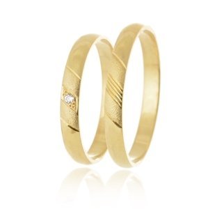 Snubní prsteny ze žlutého zlata SNUB0143 + DÁREK ZDARMA