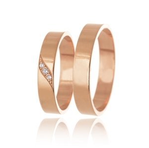 Snubní prsteny z růžového zlata SNUB0144R + DÁREK ZDARMA