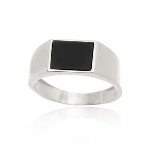 Pánský stříbrný prsten s onyxem 74499F