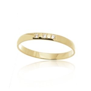Dámský prsten ze žlutého zlata se zirkony PR0672F + DÁREK ZDARMA