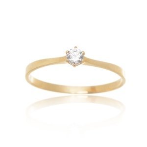 Dámský prsten ze žlutého zlata se zirkonem PR0681F + DÁREK ZDARMA