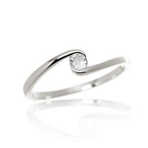 Stříbrný prsten s čirým zirkonem STRP0556F