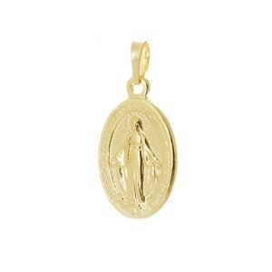 Stříbrný pozlacený přívěšek medailonek Panna Marie STRZ1074F