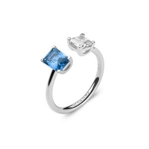 Stříbrný prsten s modrým a čirým zirkonem Brosway Fancy Freedom Blue FFB09 + dárek zdarma