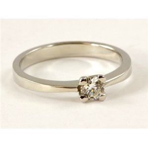 Zásnubní prsten z bílého zlata s diamantem + DÁREK ZDARMA