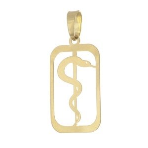 Přívěšek ze žlutého zlata symbol lékařství ZZ0502F + Dárek zdarma