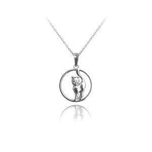 Stříbrný náhrdelník s kočičkou JMAN0036CN42