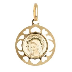 Zlatý medailonek s Pannou Marií ZZ0522F + dárek zdarma