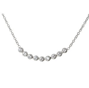 Stříbrný náhrdelník s čirými zikorny STNAH063F