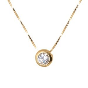 Stříbrný pozlacený náhrdelník s přívěškem zdobený zirkonem 64746F
