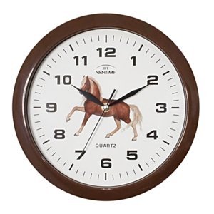 Nástěnné hodiny s koněm Bentime H06-SW8047BR