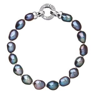 Perlový náramek z pravých říčních perel modrý 23011.3