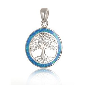 Stříbrný přívěšek strom života s opálem STRZ0631F
