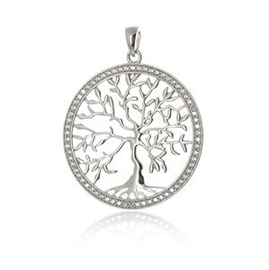Stříbrný přívěšek strom života se zirkony STRZ0632F
