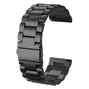 Ocelový náramek na pánské hodinky z nerezové oceli 24 mm černý