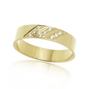 Zlatý prsten dámský se zirkony 0081 + DÁREK ZDARMA