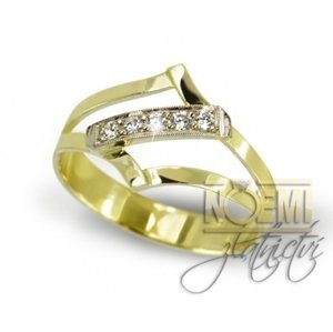 Zlatý prsten dámský se zirkony 0086 + DÁREK ZDARMA