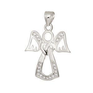 Stříbrný přívěšek anděl se zirkony AGH234