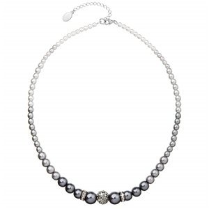 Perlový náhrdelník šedý s Preciosa krystaly 32008.3
