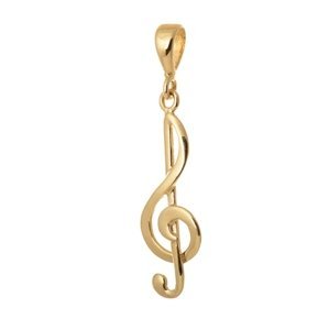 Přívěšek houslový klíč ze žlutého zlata ZZ0759F + dárek zdarma