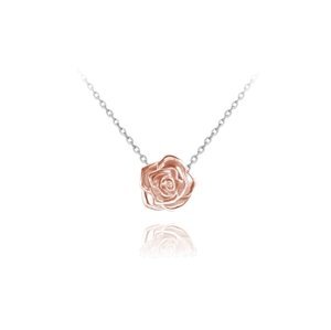 Dámský stříbrný náhrdelník s růžičkou  JMAS5003BN45