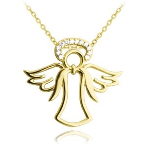 Stříbrný pozlacený náhrdelník anděl JMAN0157GN45