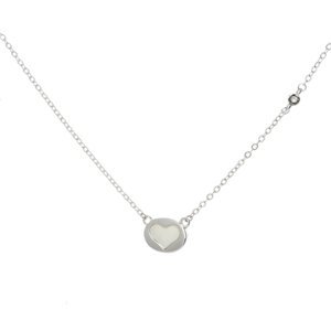Stříbrný náhrdelník srdce s perleťí 67577F