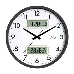 Nástěnné hodiny JVD DH239.2 multifunkčním displejem a podsvícením + dárek zdarma