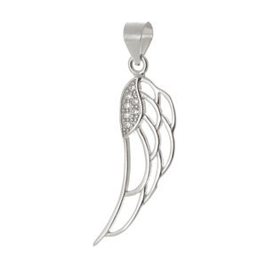 Stříbrný přívěšek andělské křídlo se zirkony STRZ0814F
