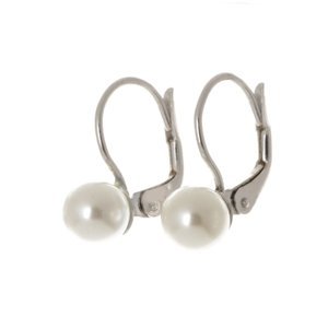 Dámské stříbrné naušnice s perlou STNAU1130F