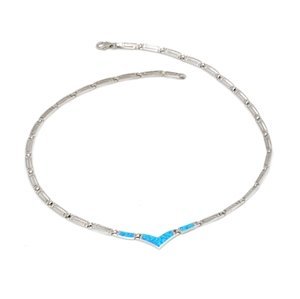 Dámský stříbrný náhrdelník s modrými opály STNAH121F + dárek zdarma